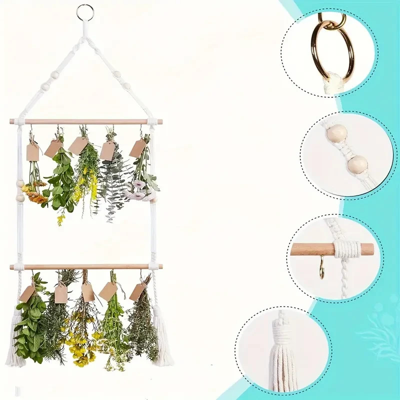 Herb Drying Rack – Handcrafted Kitchen Elegance