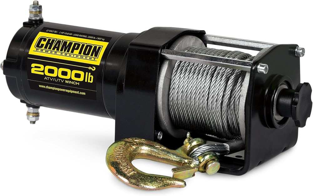 Heavy-Duty 2000-lb Winch with Remote and Smooth Pulling Roller Fairlead