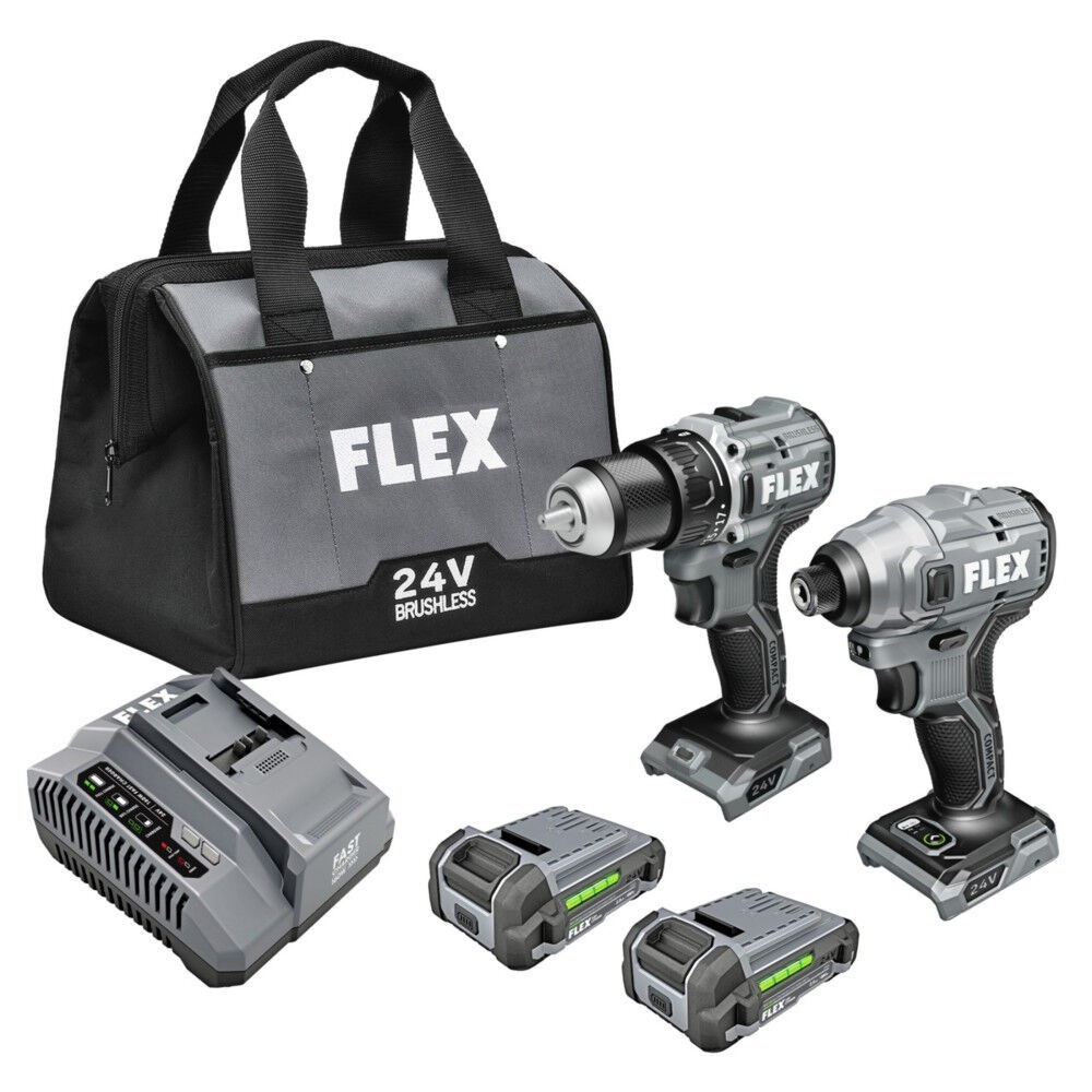 FLEX 24V Cordless Compact Drill Driver and Impact Driver Combo Kit