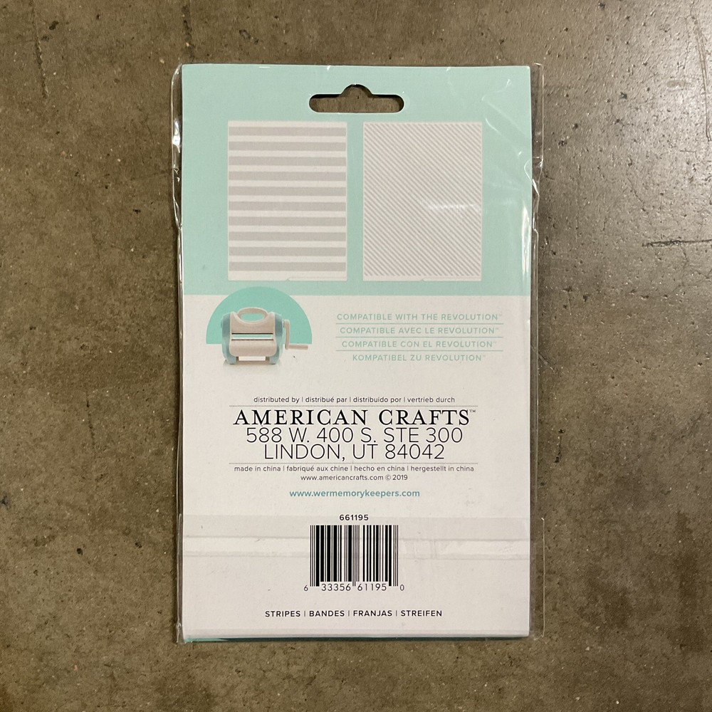 We R Memory Keepers Basic Stripes 2pcs Embossing Folders - 3 Pack
