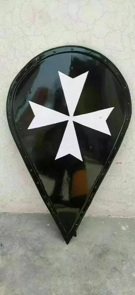 Medieval Templar 28" Heater Shield Battle Warrior Shield Crusader Armour Shield