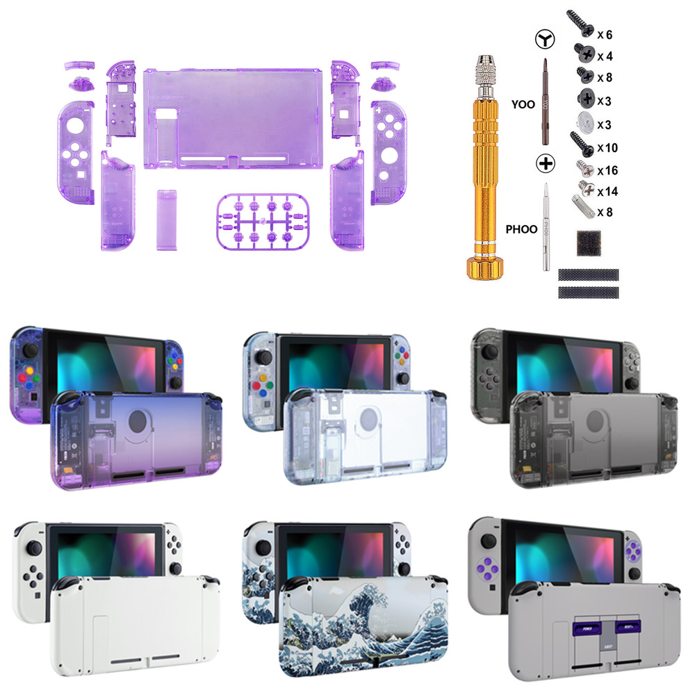 Replacement Console Back Plate & Joycon Housing with Buttons for Nintendo Switch