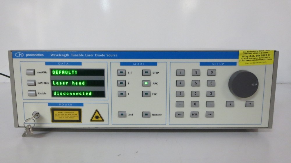 PHOTONETICS 3642 CR 00 WAVELENGTH TUNABLE LASER DIODE SOURCE WITH KEY