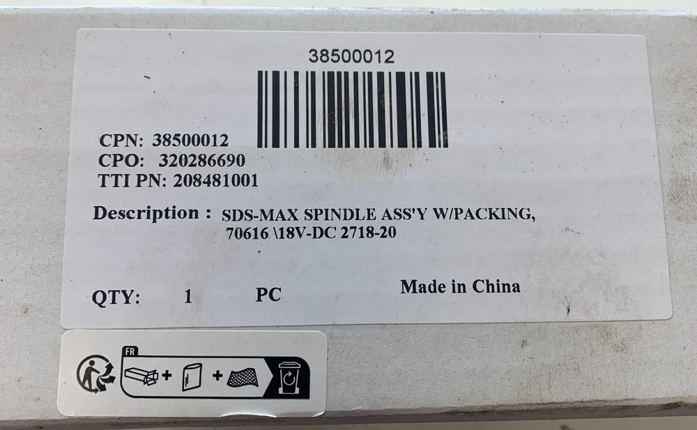 MILWAUKEE SPINDLE ASSEMBLY 38-50-0012 . SHIPS SAME DAY!