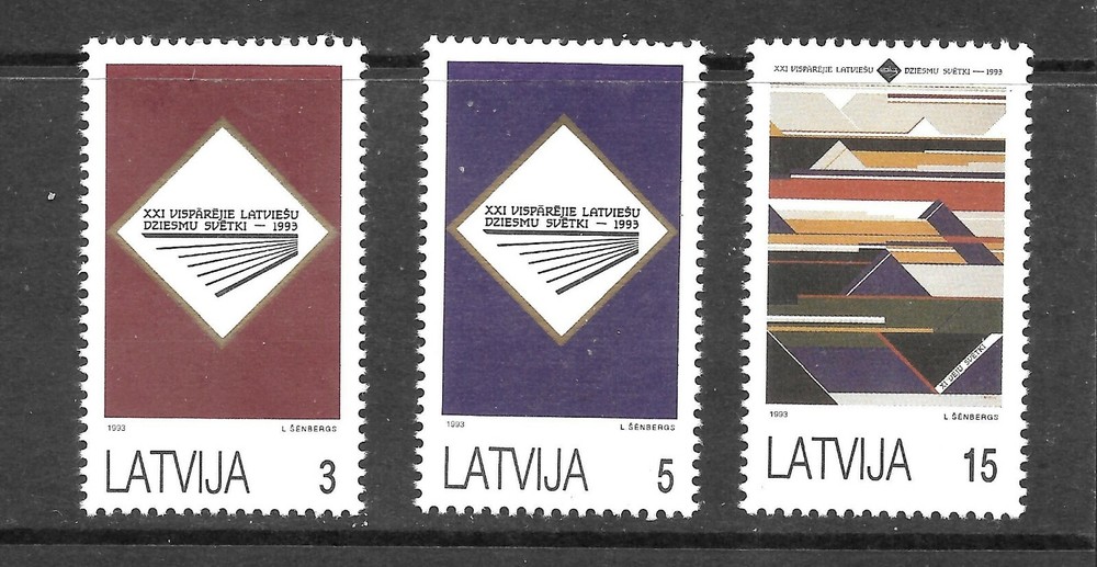 Latvia (1993)  - Scott # 349 - 351,  MNH