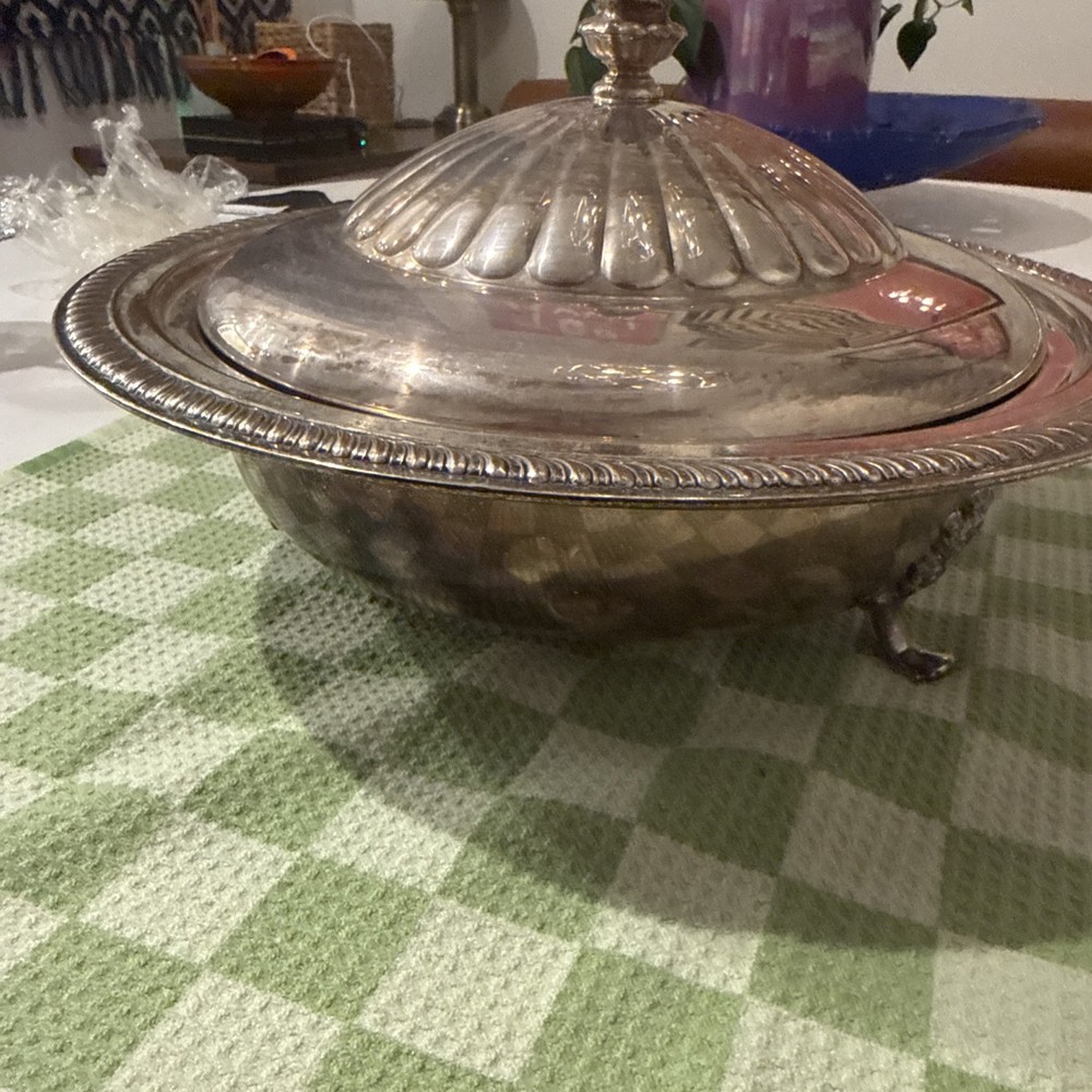 F.B. Rogers Silver Company Silverplate Footed Casserole Server 2 Piece