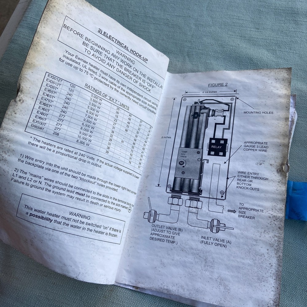 Eemax EX90T-ML Thermostatic Mini Hot Water Heater Tankless Made USA 240V Unused