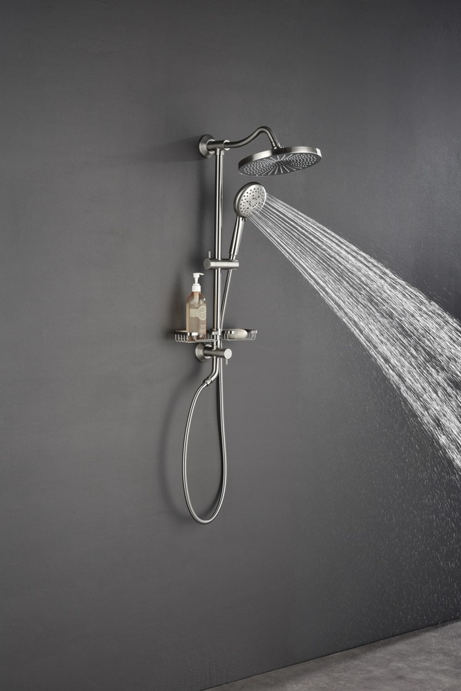 ShowerSpas Shower System, with 10" Rain Showerhead, 4-Function Hand Shower, Adju