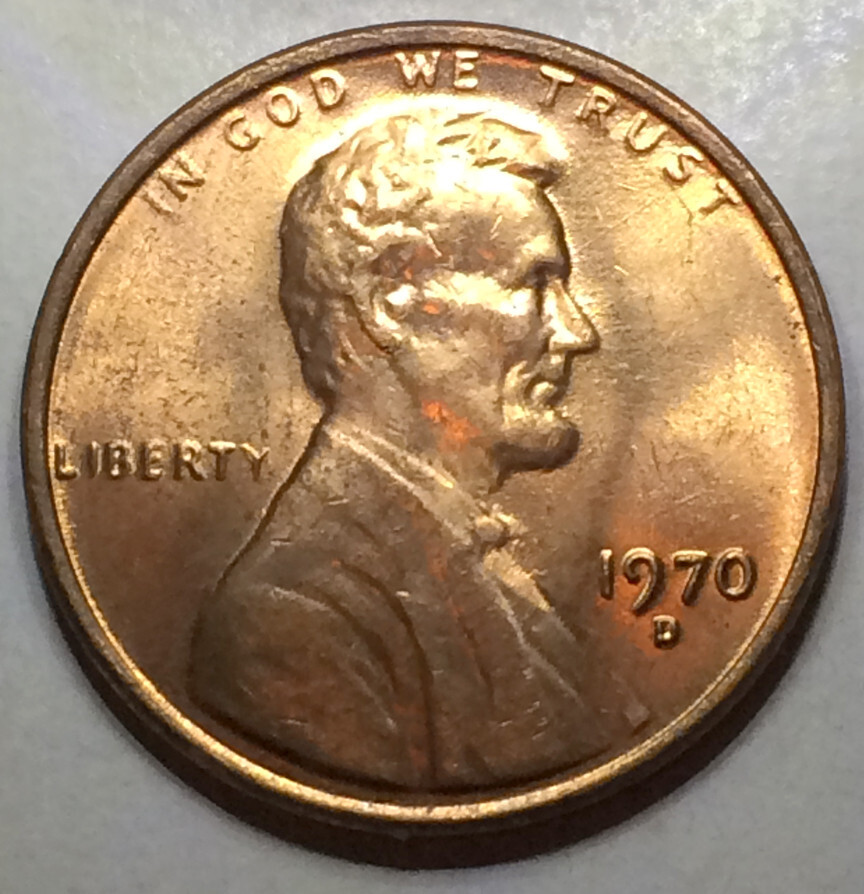 1970 D Lincoln Cent BU Mostly Red- Spike Head- Unlisted