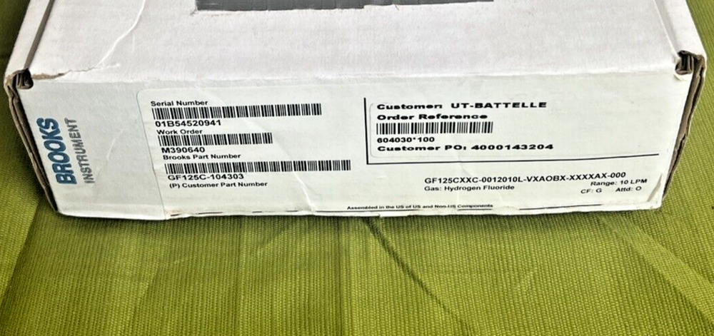 Brooks Instrument GF125CXXC Digital Mass Flow Controller HF 10000 SCCM