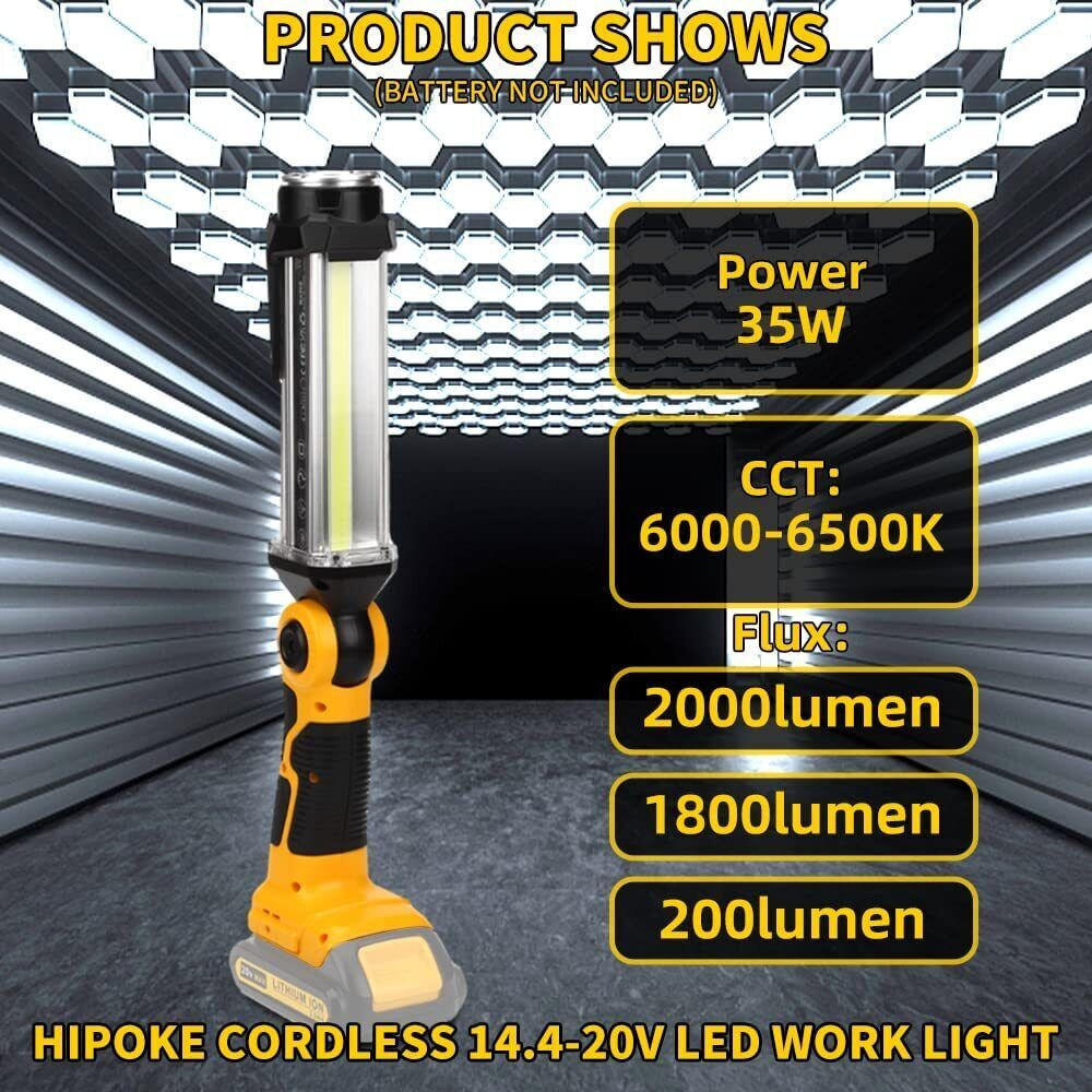 Cordless Led Work Light for Dewalt 20V Battery Portable Flood Light Flashlight