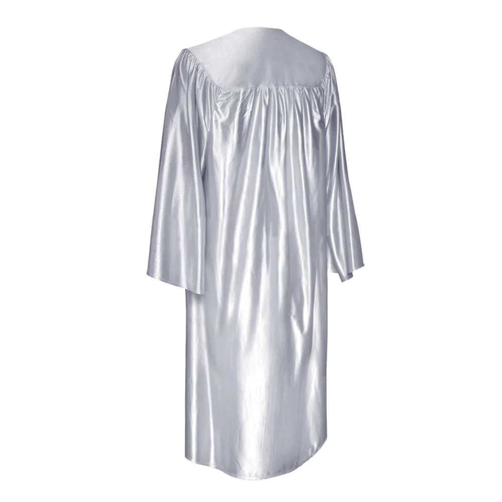 Shiny Silver Graduation Gown