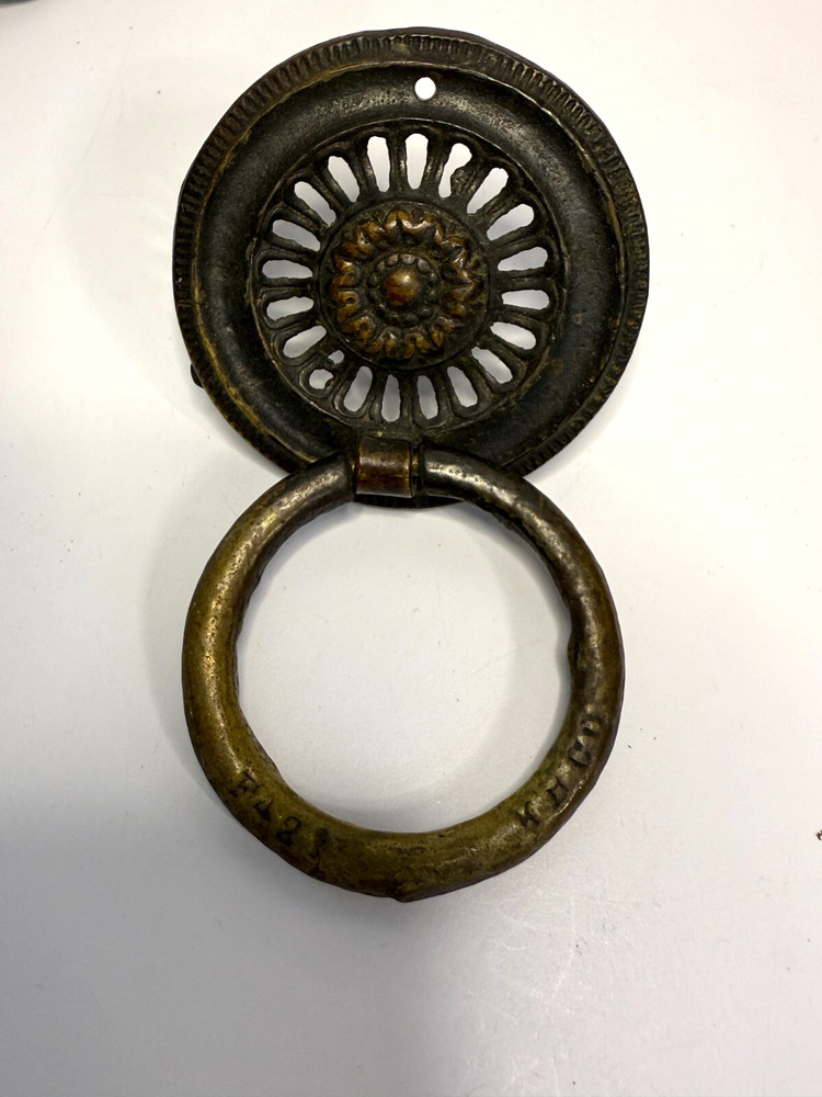 Vintage Medallion ring Brass Drawer Pull KB & Co