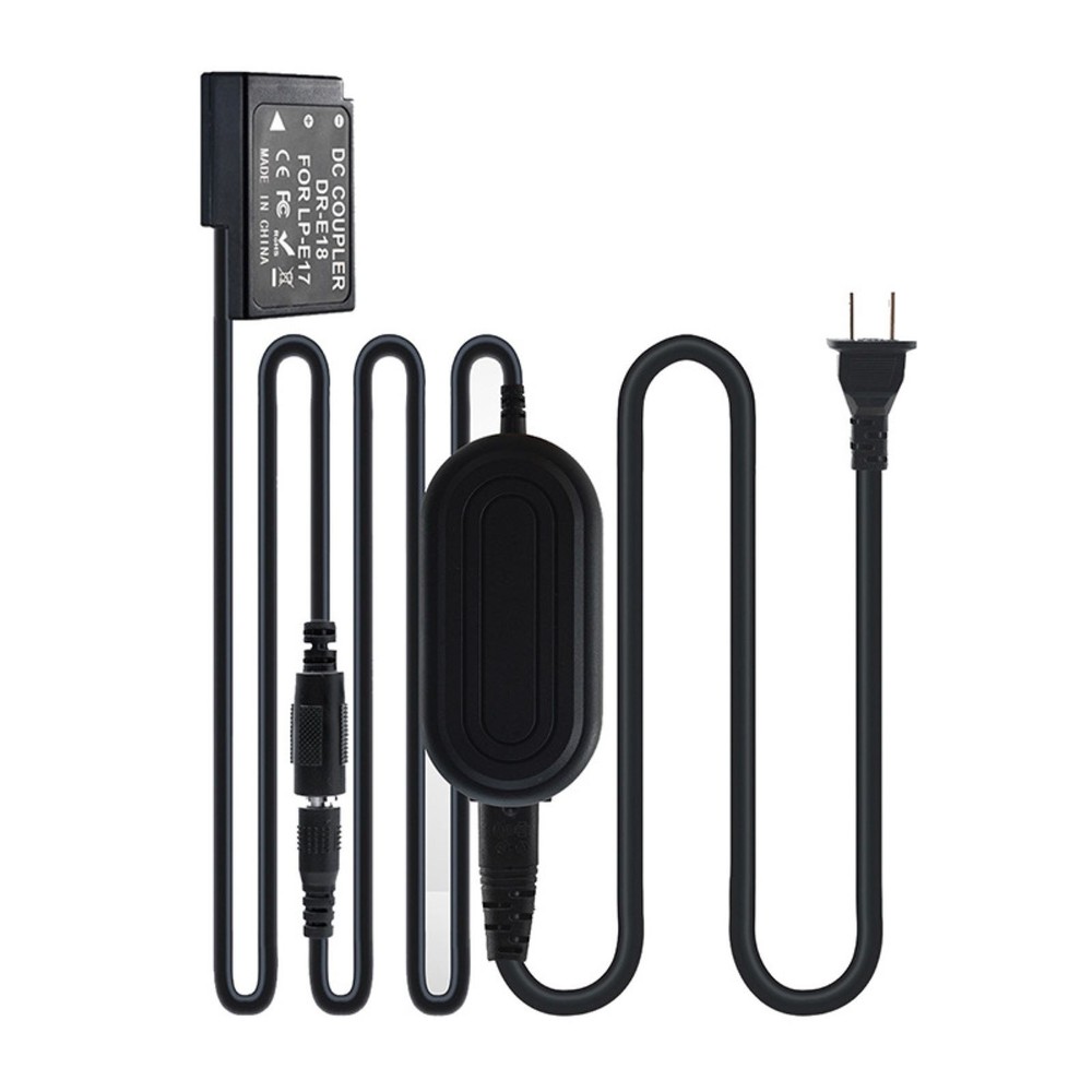 AC Power Supply Adapter for LP-E17 Dummy Battery DR-E18 Coupler For Canon R100