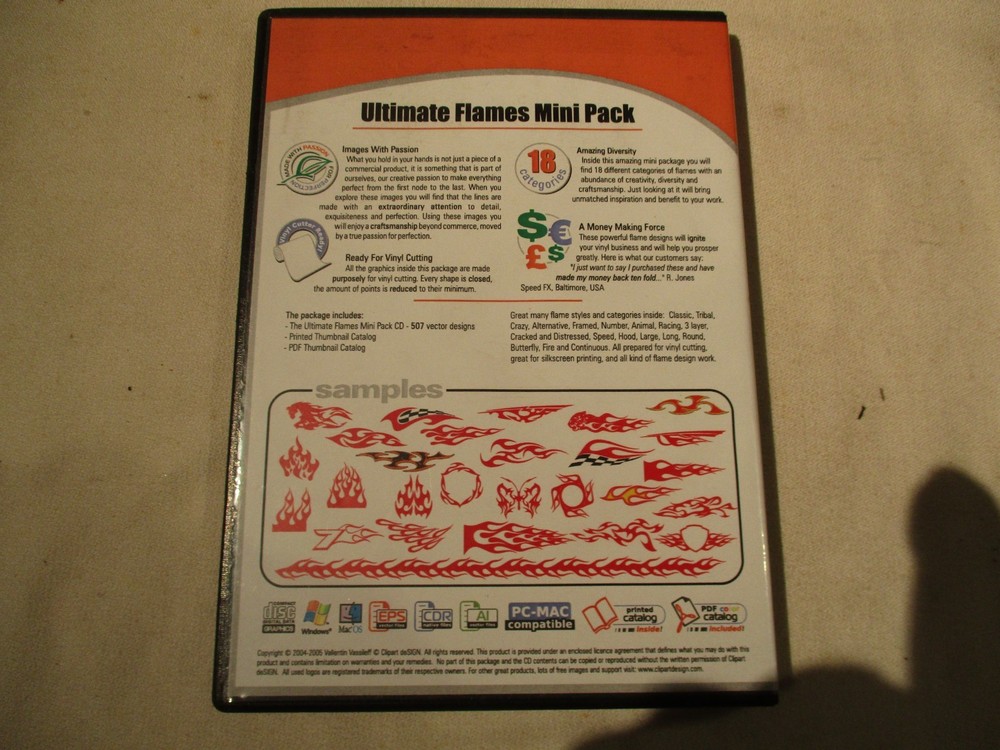 ULTIMATE FLAMES CLIPART VINYL CUTTER PLOTTER IMAGES CD