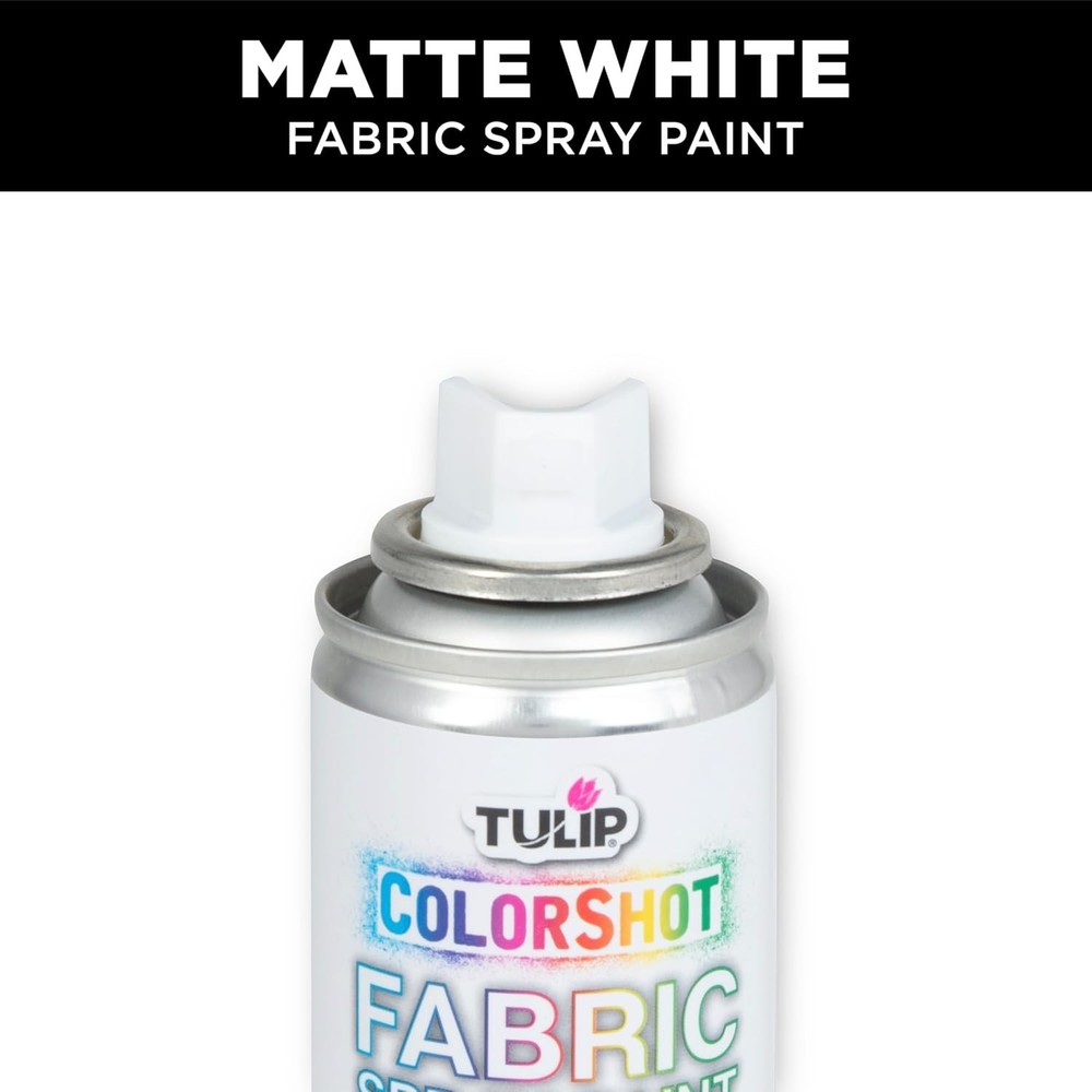 ColorShot 3oz Fabric Spray Paint - White, Fast-Drying & Permanent