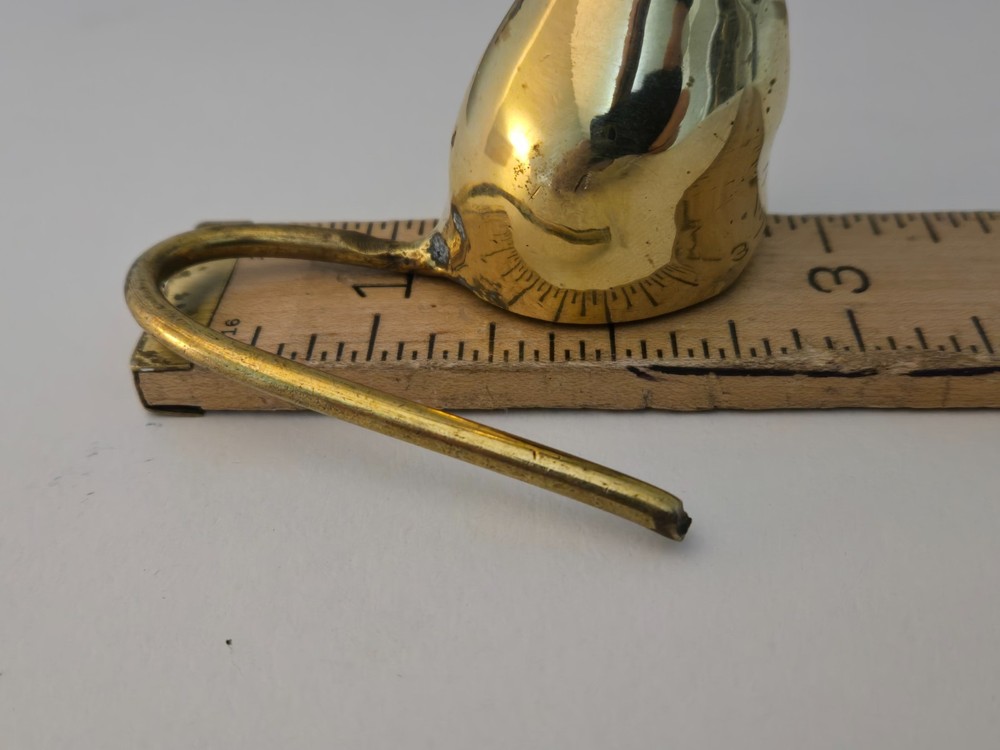 Vintage MCM Long Big Ear Brass Mouse