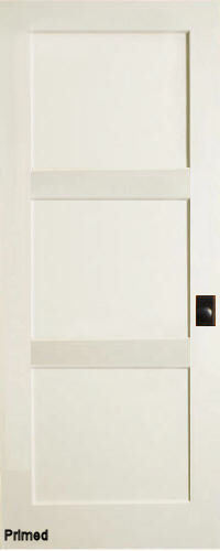 3 Flat Panel Equal Primed Mission Shaker Stile & Rail Solid Core Door Slabs 7ft