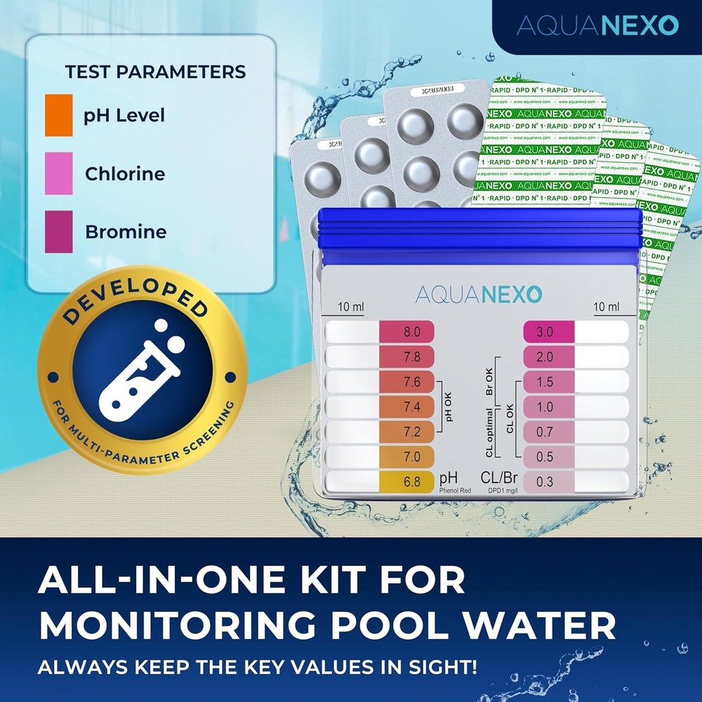 Water Kit pH Chlorine Pool Spa Well Water Testing 60 Tablets