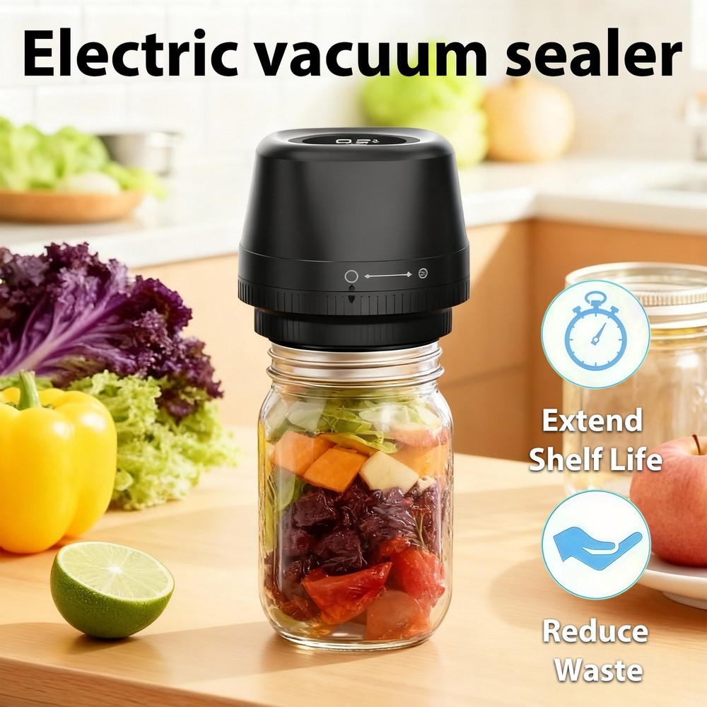 Mason Jar Vacuum Sealer - Multi-Function Electric Mason Jar Vacuum Sealer Kit