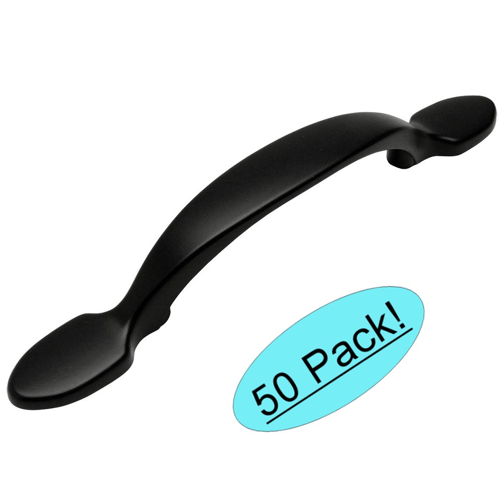 *50 Pack* Cosmas Cabinet Hardware Flat / Matte Black Pulls - #9502FB