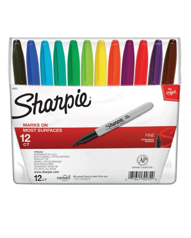 Sharpie Fine Point Permanent Markers 12-color Set