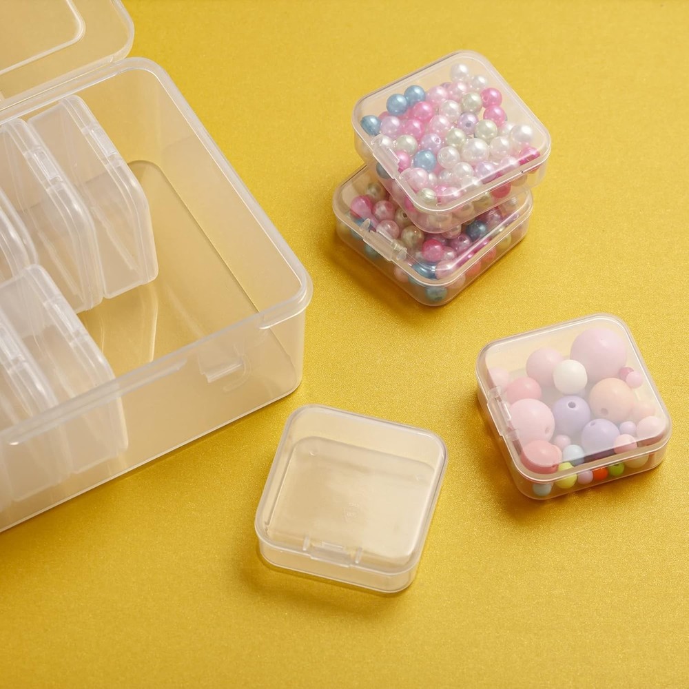 Versatile Mini Bead Storage Containers - Transparent, Stackable, Shatterproof