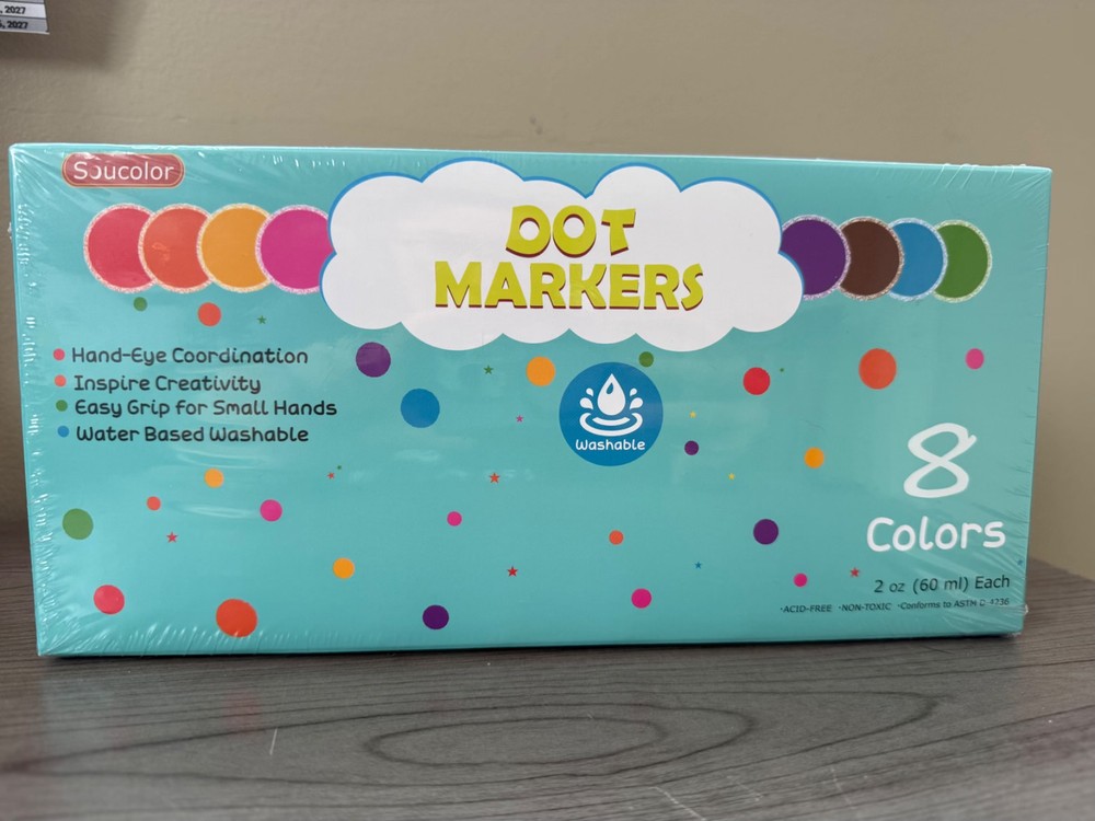 Soucolor 8 Washable Dot Markers