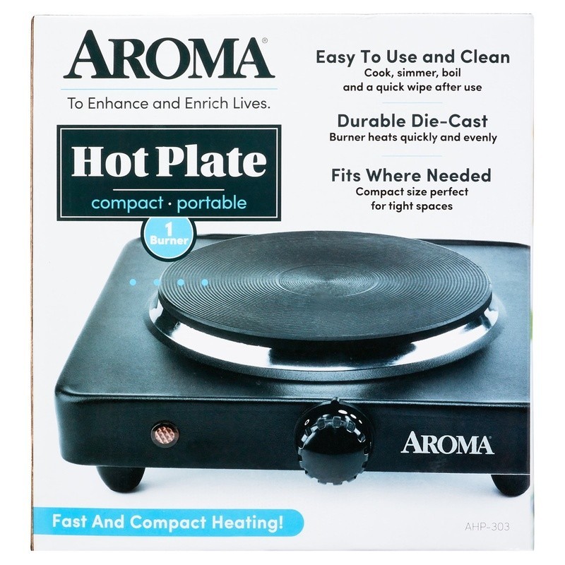 Single Burner Hot Plate Die-Cast Temperature Control Easy Clean Compact Design