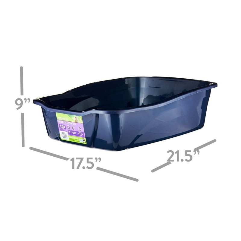 Vibrant Life Large Open Cat Litter Box Durable Easy-Clean Design