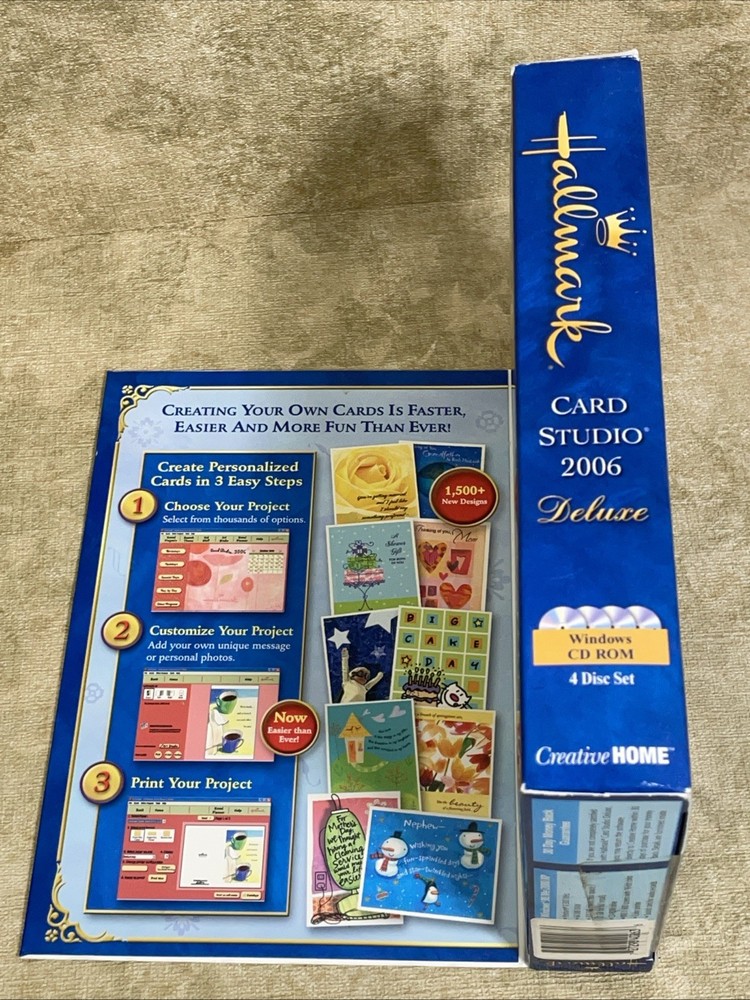 Hallmark Greeting Card Studio Software Deluxe Windows XP 2006 PC Design Program