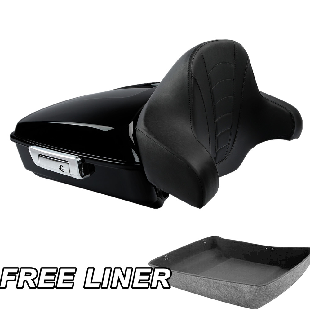Chopped Trunk Backrest Pad Fit For Harley Touring Models 2014-Up