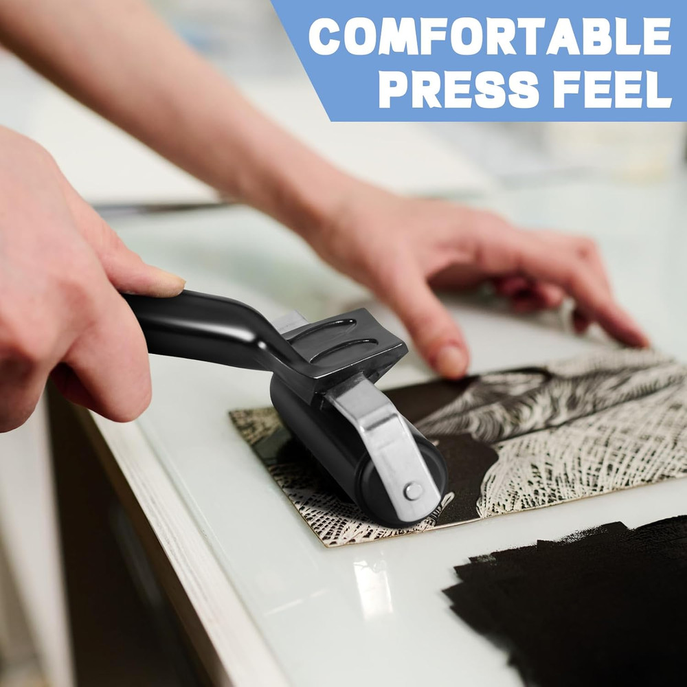 6 Pack 4" Rubber Brayer Roller Hard Rubber Rollers Crafting Printing Printmaking