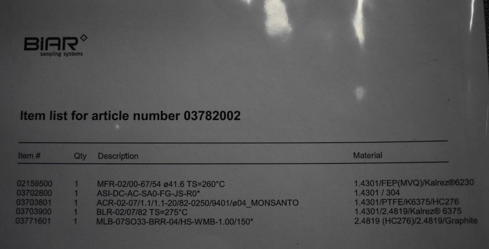 Biar Sampling Systems In-Line Sample Station w/ Sampling Valve 8V-48 ++ NEW