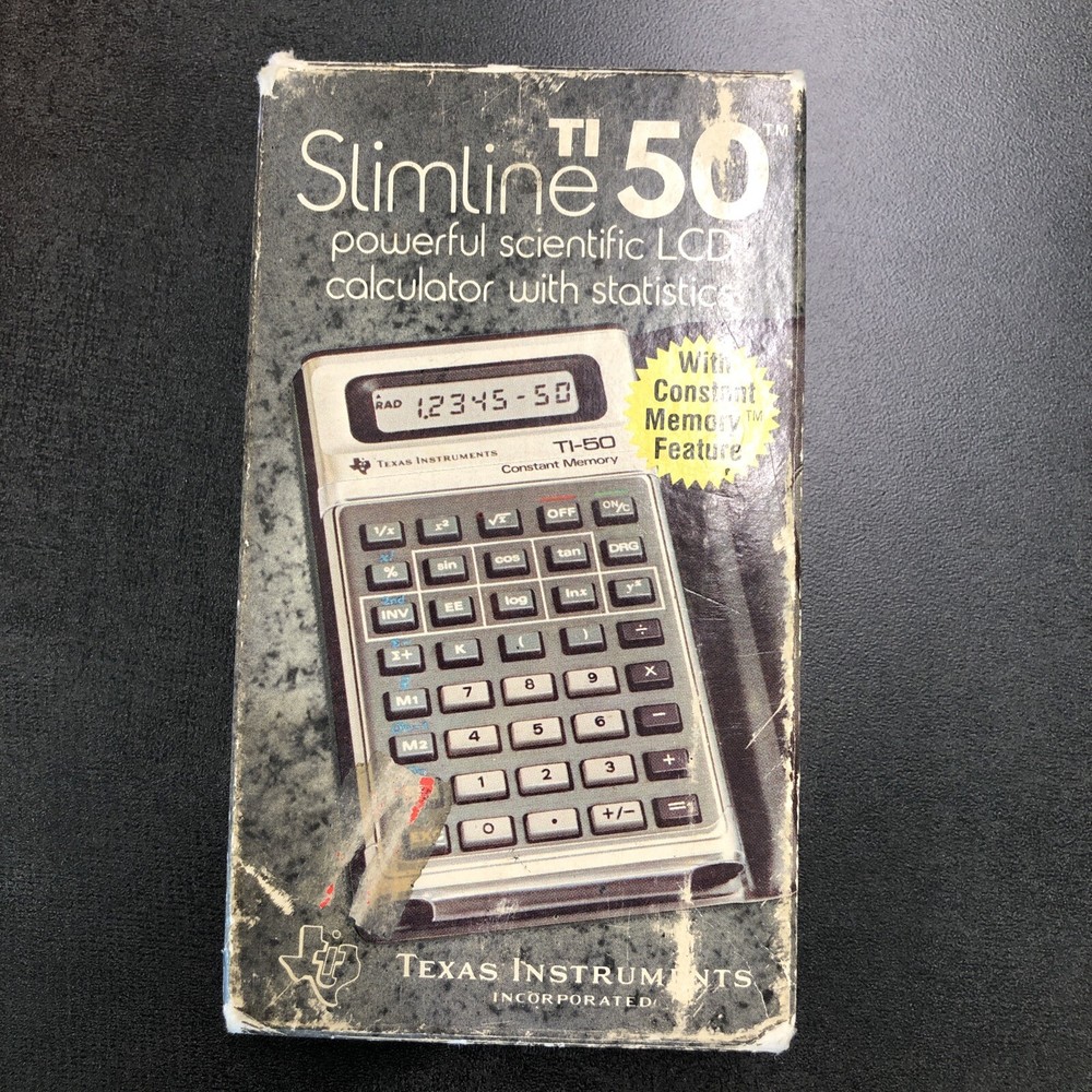 Vintage 1970s TEXAS INSTRUMENTS TI-50 ~ BOX ONLY