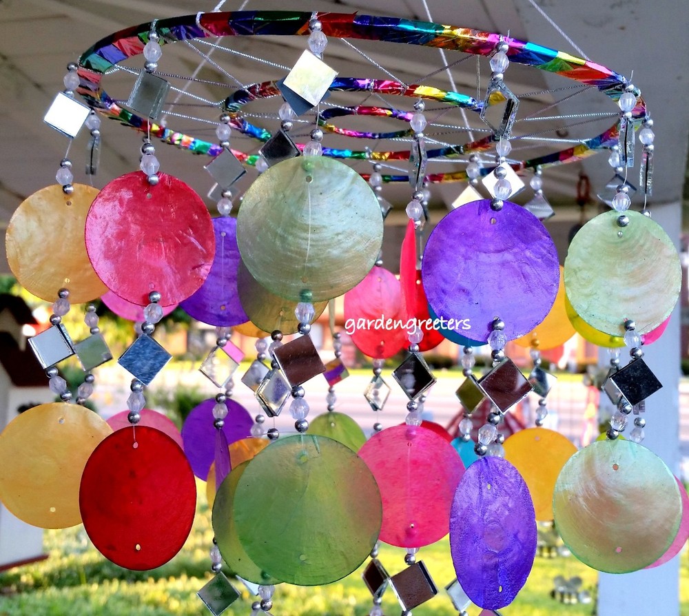 CAPIZ SHELL WINDCHIMES MIXED CAPIZ CHIMES MIXED COLORS