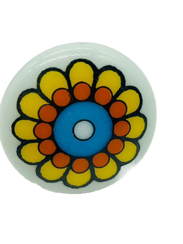 Flower Print Ceramic Drawer Pull (1 pull) VTG 1970’s-Multiples Available Japan