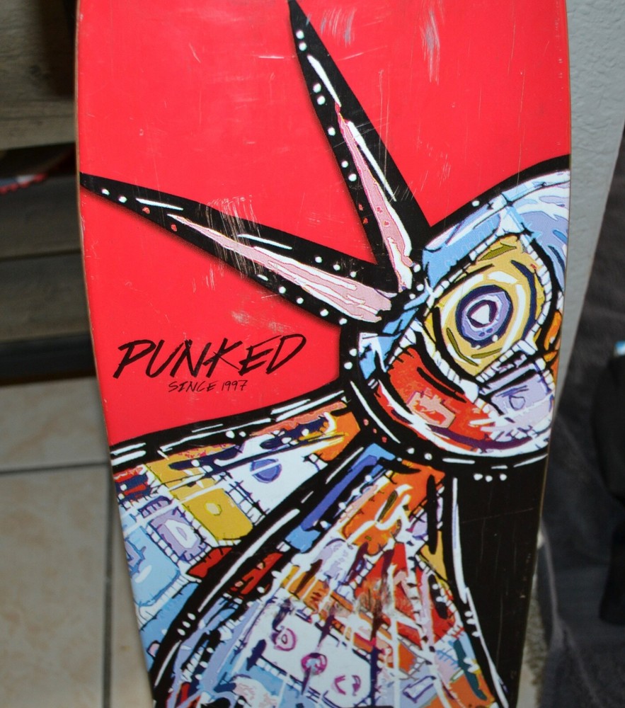 Punked skateboard with speed cruiser wheels