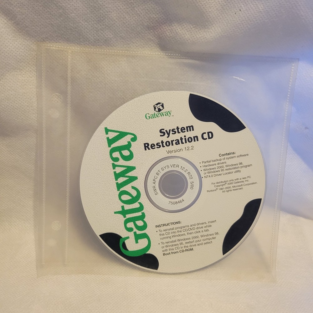 Vintage CD Software Gateway System Restoration Version 12.2