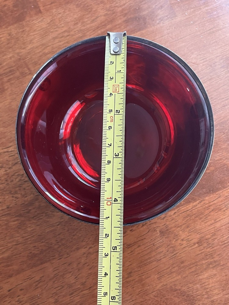 Gorham EP Silver Bowl w/ RUBY GLASS INSERT Bowl YC795 USED BinAE