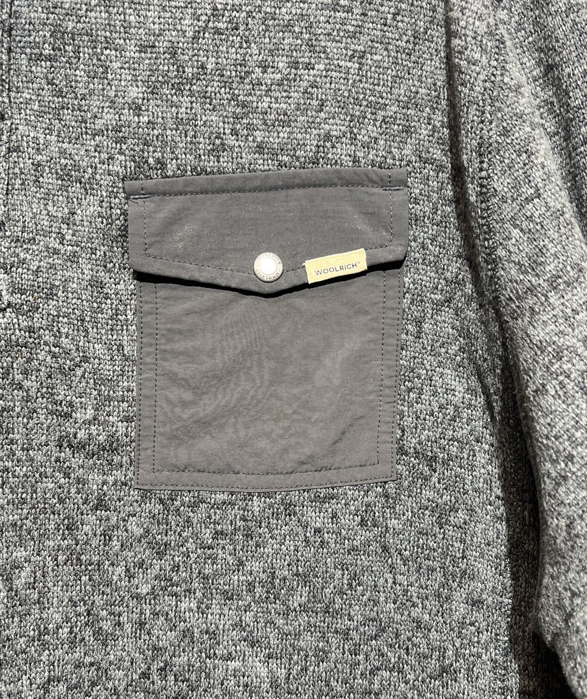 Woolrich Sweater Mens Size XL 1/4 Button Pullover Heather Gray