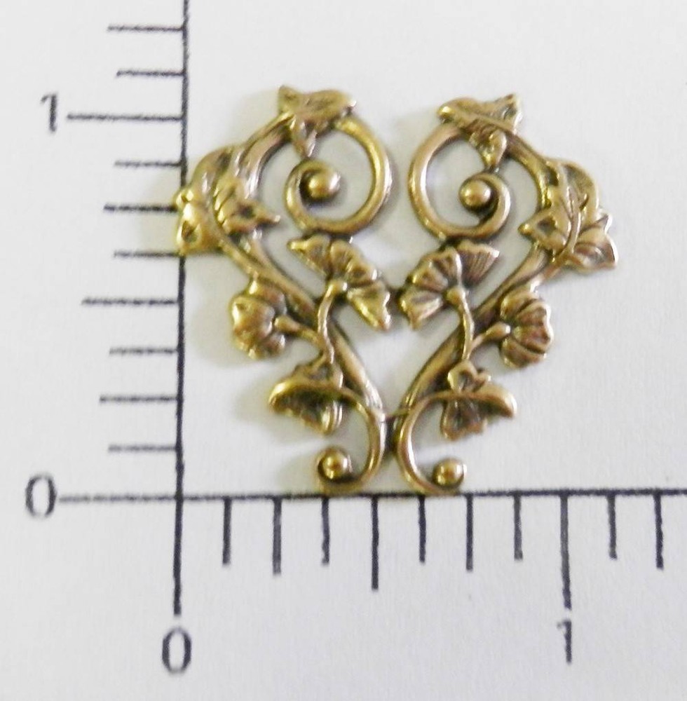 30553          Brass Oxidized Floral Scroll Jewelry Finding