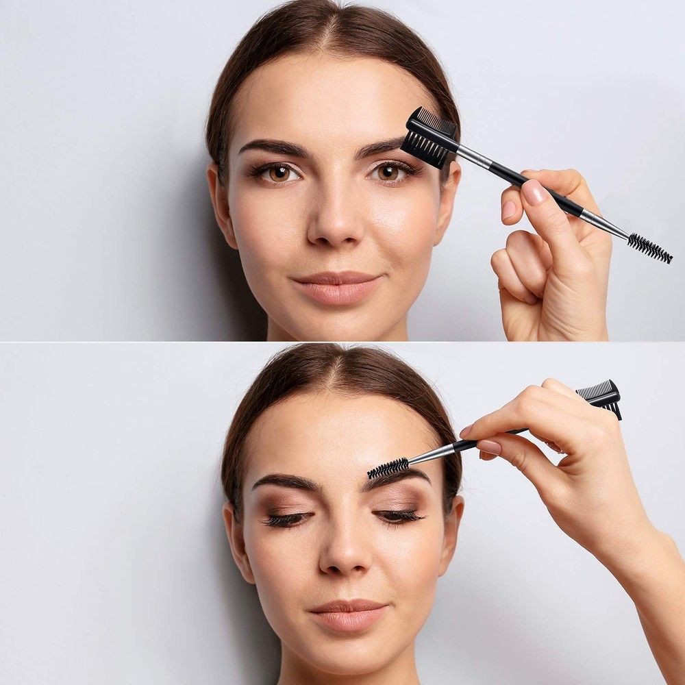 Eyebrow Brush Eyelash Separator Brow Comb & Lash Spoolie Professional Eye Makeup