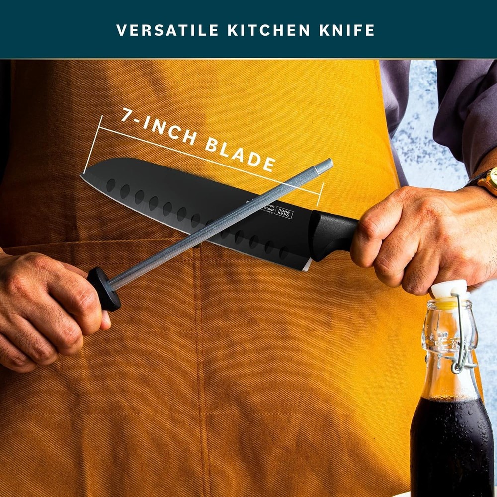 Razor-Sharp Santoku Knife & Protective Sheath - Multi-Purpose Kitchen Essential