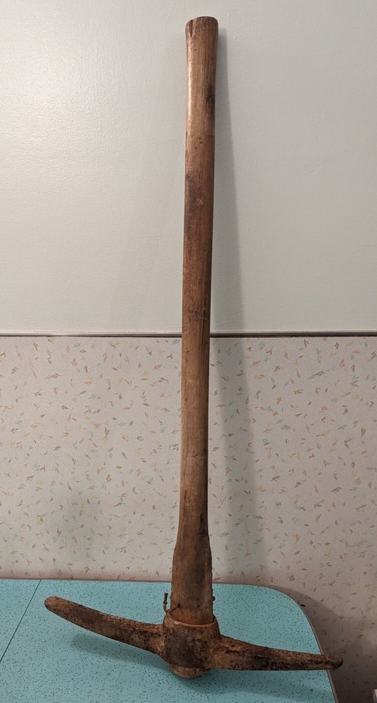 Antique Pick Axe Square Nails Just Over 3' Primitive
