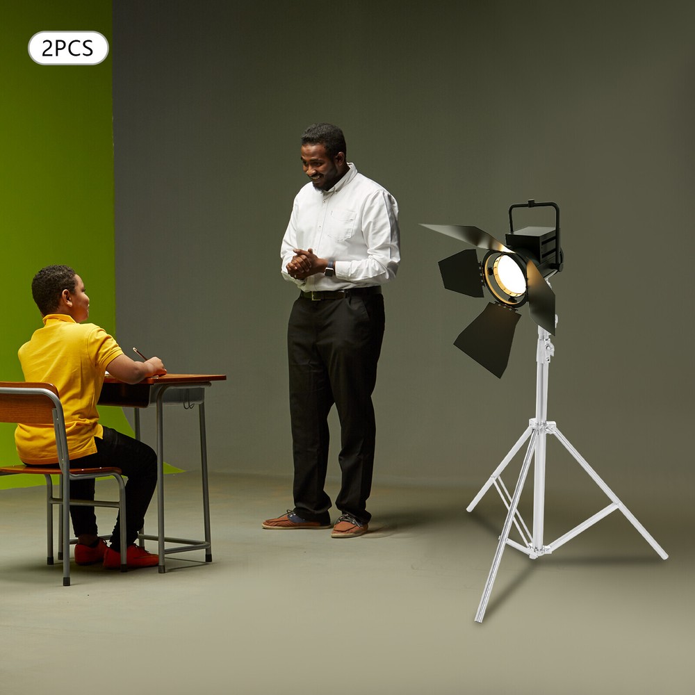 2pcs Adjustable Photography Light Stand Kit with Softbox and Backdrop Support