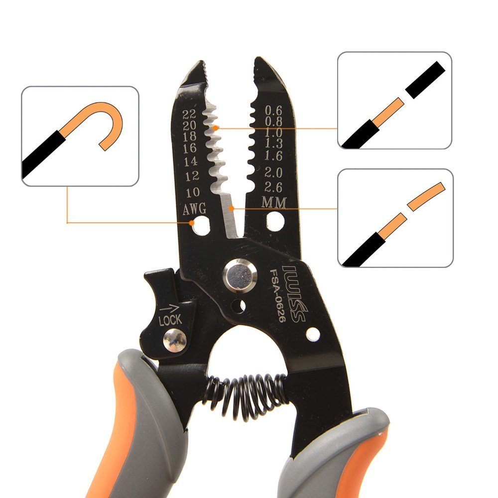IWISS Wire Stripper Cutter FSA-0626 Multi-function Solar Cable Stripper Plier