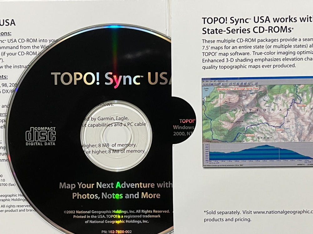 National Geographics Topo Sync USA CD