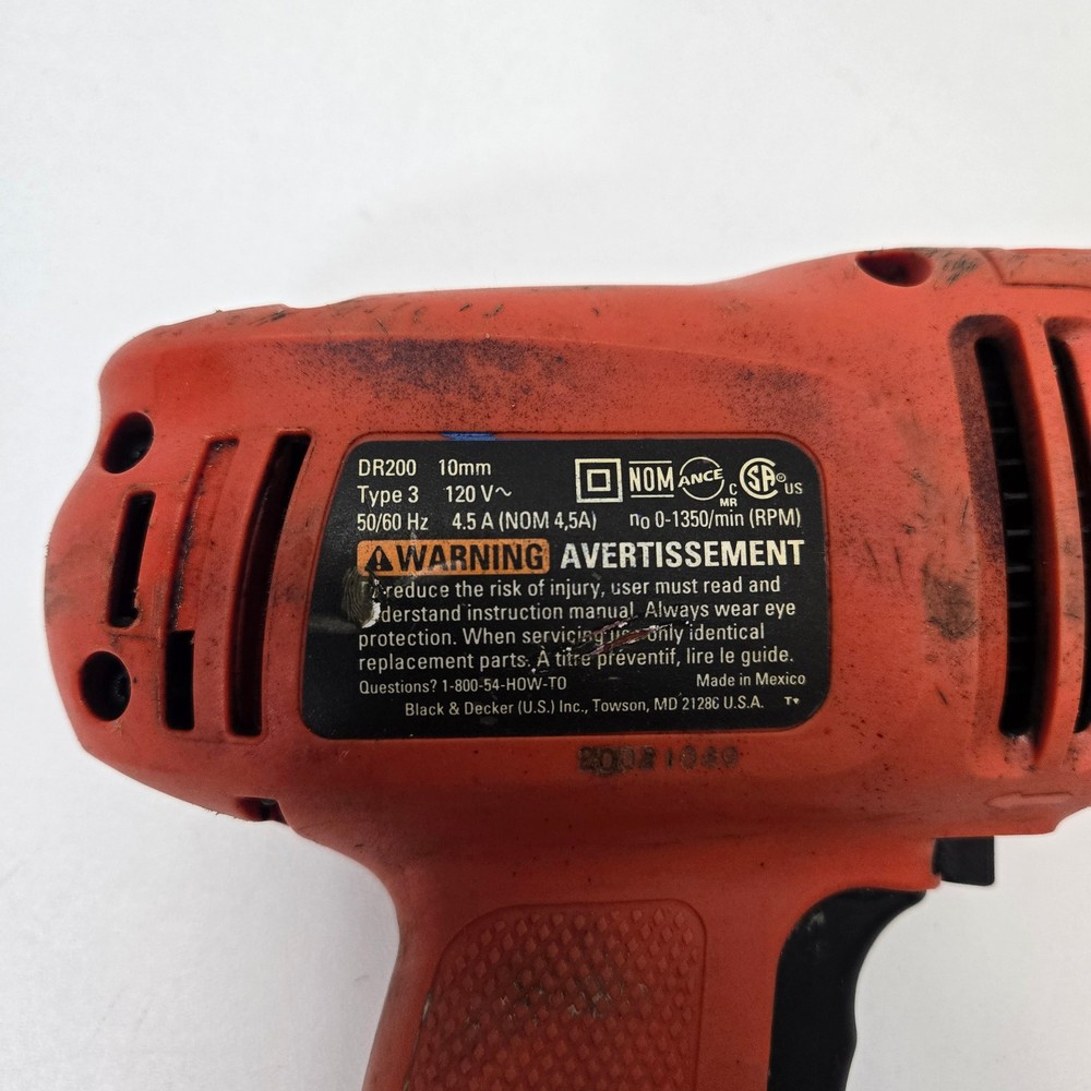 BLACK & DECKER 3/8" Corded Drill DR200 4.5AMP Keyless Tested Working