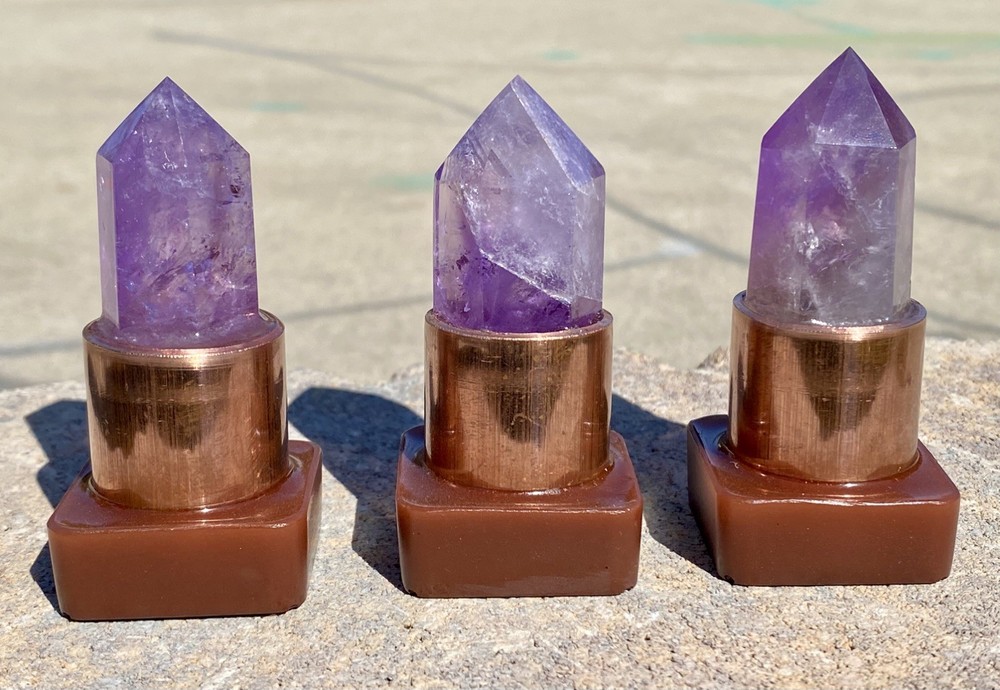 Orgone Mini Cloudbuster Set Amethyst Scepter Point Copper Pipe